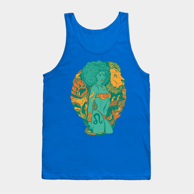 Mountain Green Leo Beauty Tank Top by kenallouis